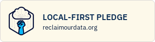 Local-First Pledge badge, light